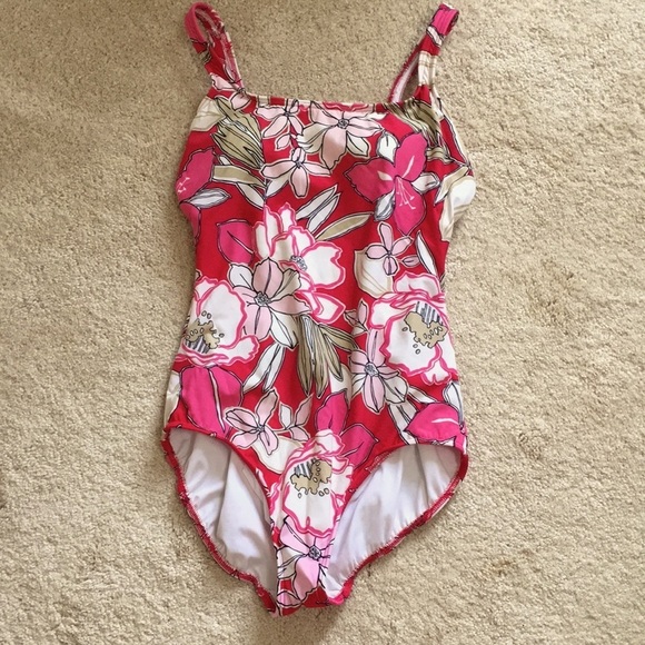 Lands' End Other - LANDS’ End One Piece Pink Floral Swimsuit P8/A928/8